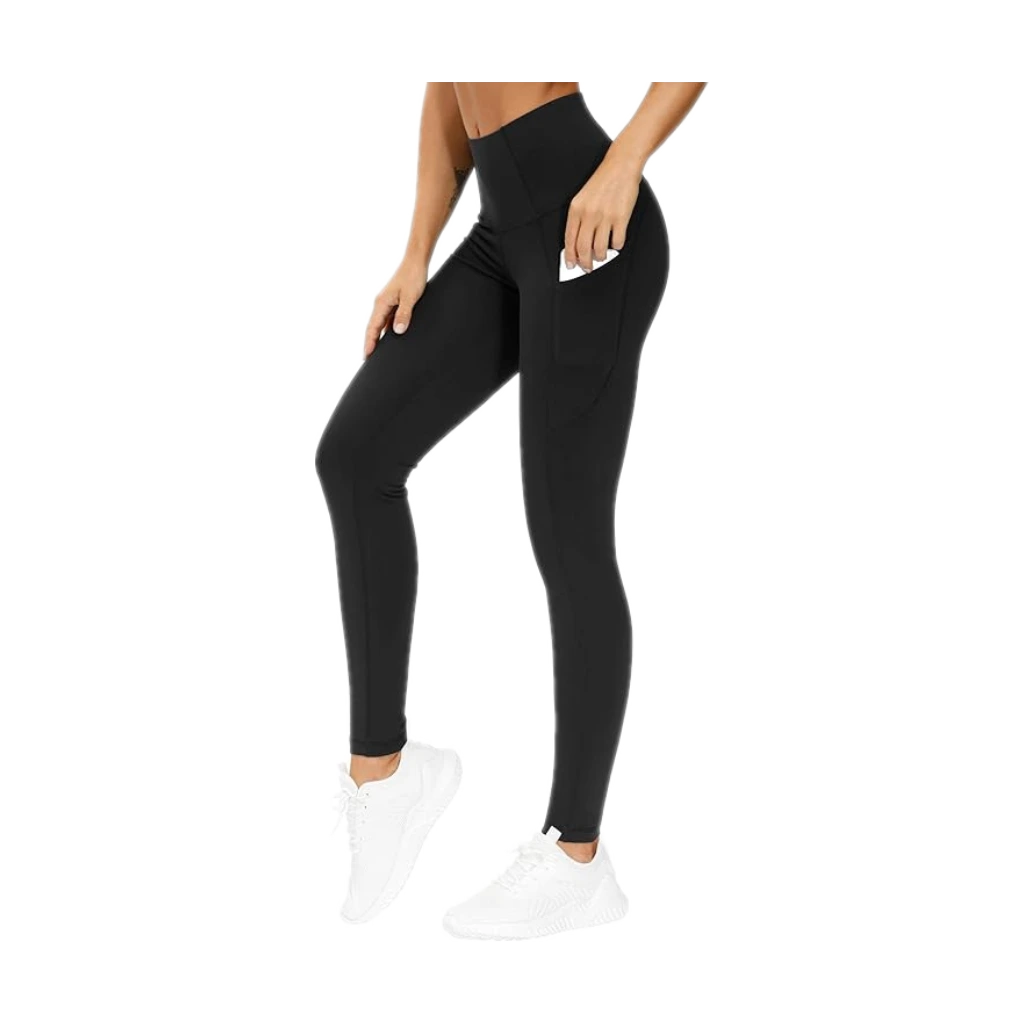 THE GYM PEOPLE Thick High Waist Yoga Pants with Pockets, Tummy Control Workout Running Yoga Leggings for Women
